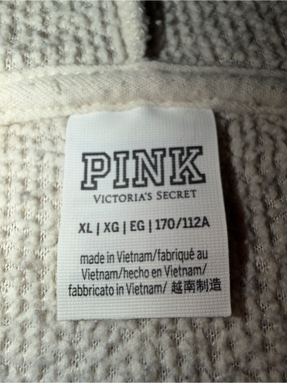 PINK Victoria's Secret Ivory Sherpa Half-Zip Hoodie - Picture 7 of 10